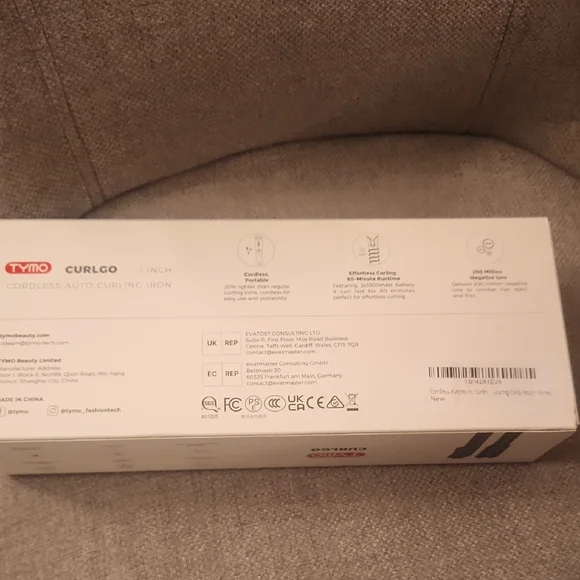 TYMO CurlGo Cordless Auto Curling Iron - Gray - Picture 6 of 7